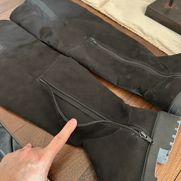 Stylish High Above Knee Suede Black Boots - Picture 4 of 6